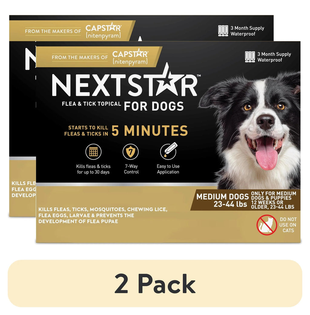 Ultimate 2-Pack Flea  Tick Defense for Dogs 23-44 Lbs 3-Month Supply f