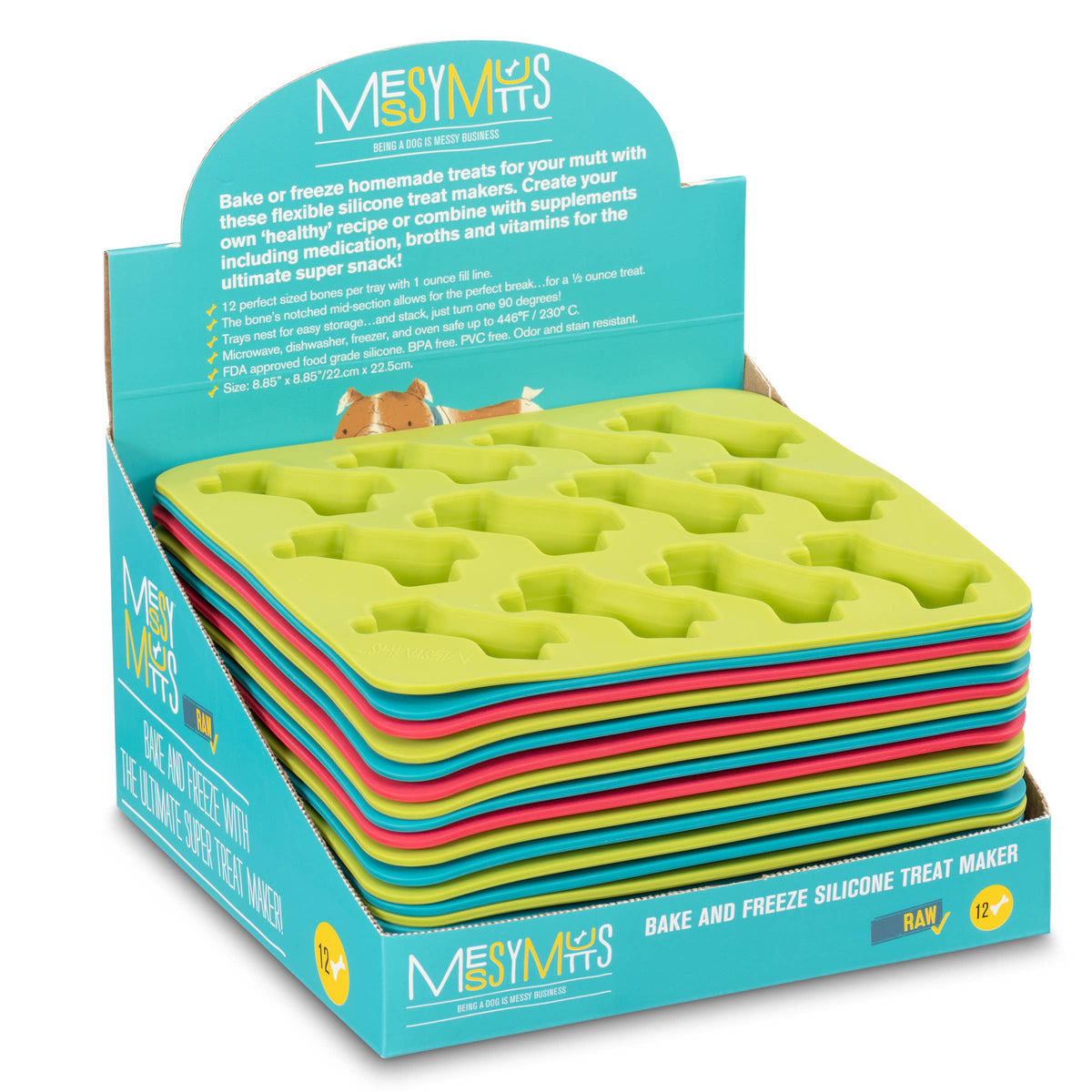 Messy Mutts Silicone Bake & Freeze Treat Making Mold – front view