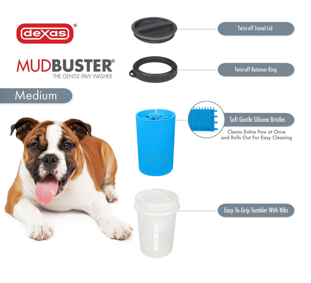 MudBuster Paw Washer with Travel Lid – Medium, Blue – alternate view 3