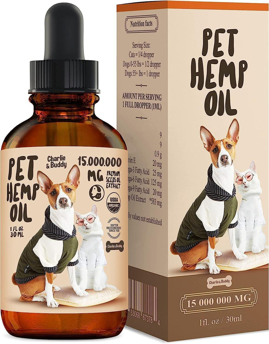 Hemp Oil for Dogs and Cats Omega 3-6-9 Vitamin E – photo 1 of 8