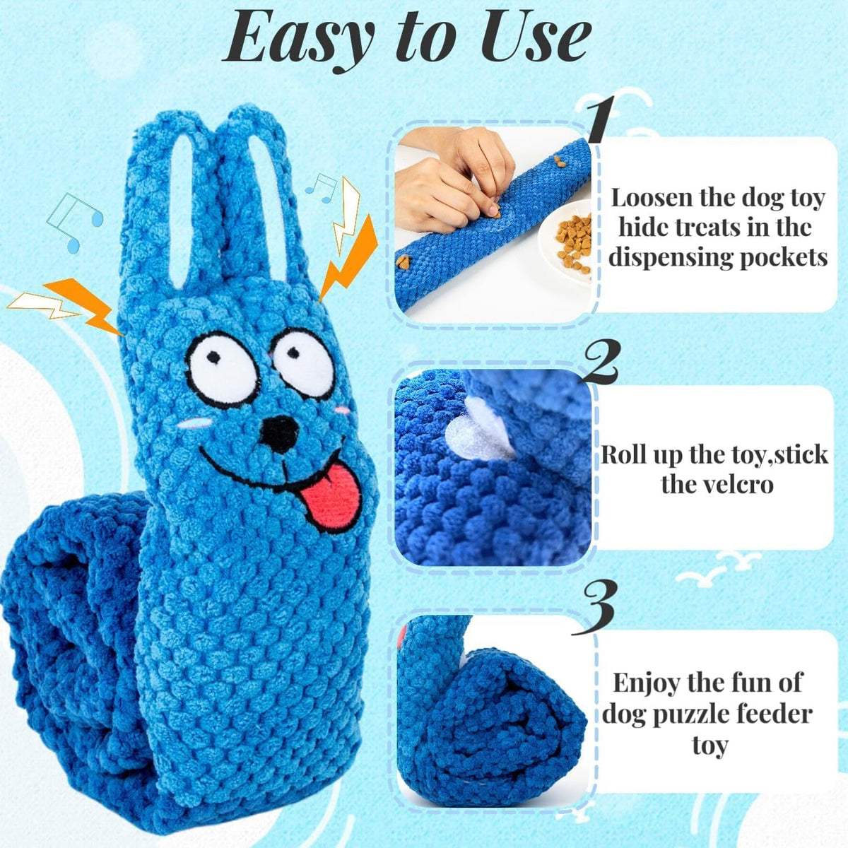 Squeaky Plush Dog Puzzle Toy with Snuffle Mat – IQ Training – alternate view 6