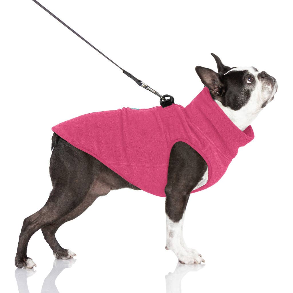 Half Zip-Up Fleece Dog Vest – Pink – alternate view 4