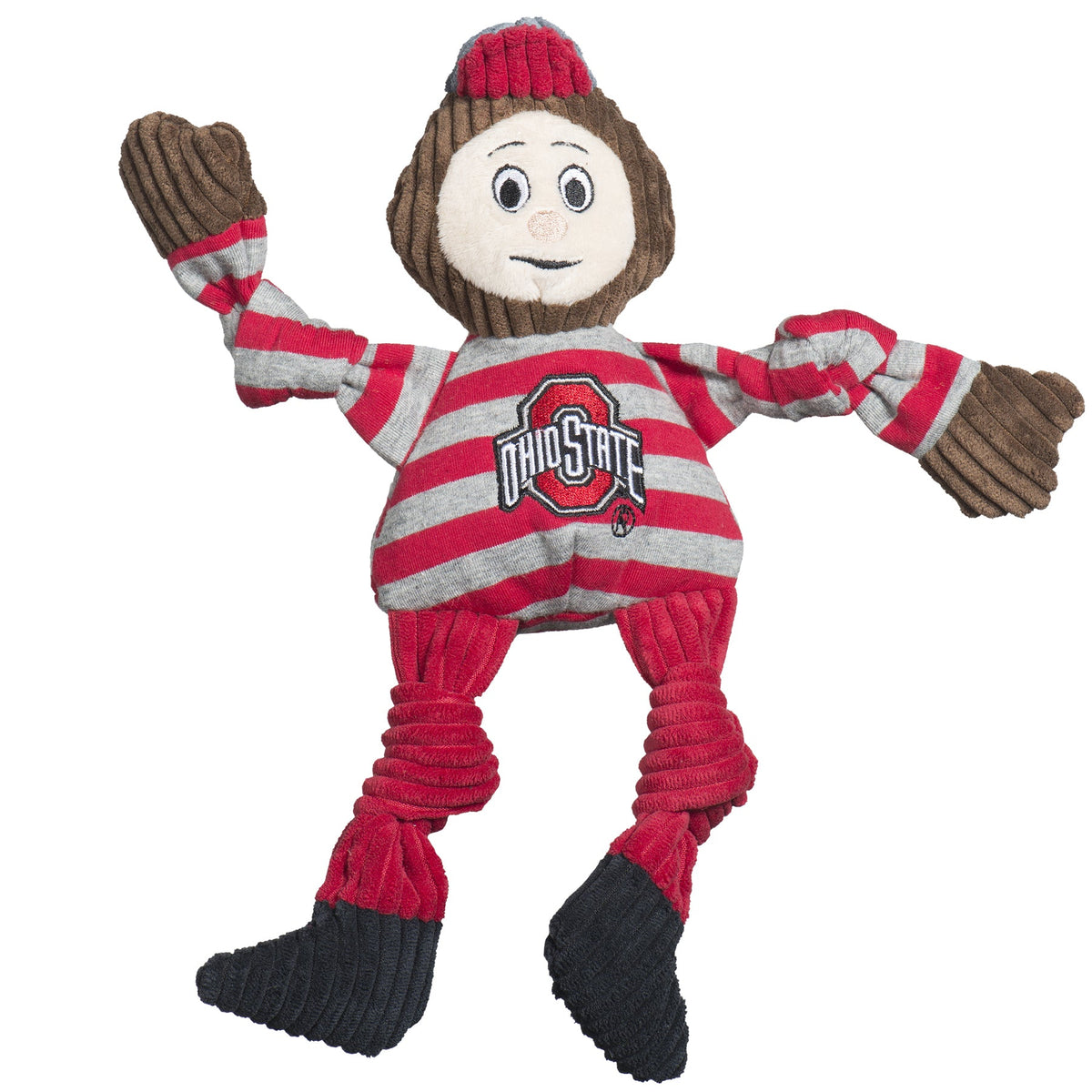Ncaa Ohio State University Brutus the Buckeye Knottie Plush Dog Toy, detail view