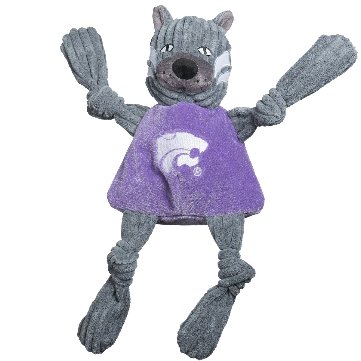 Ncaa Kansas State University Willie the Wildcat Knottie Plush Dog Toy, side view