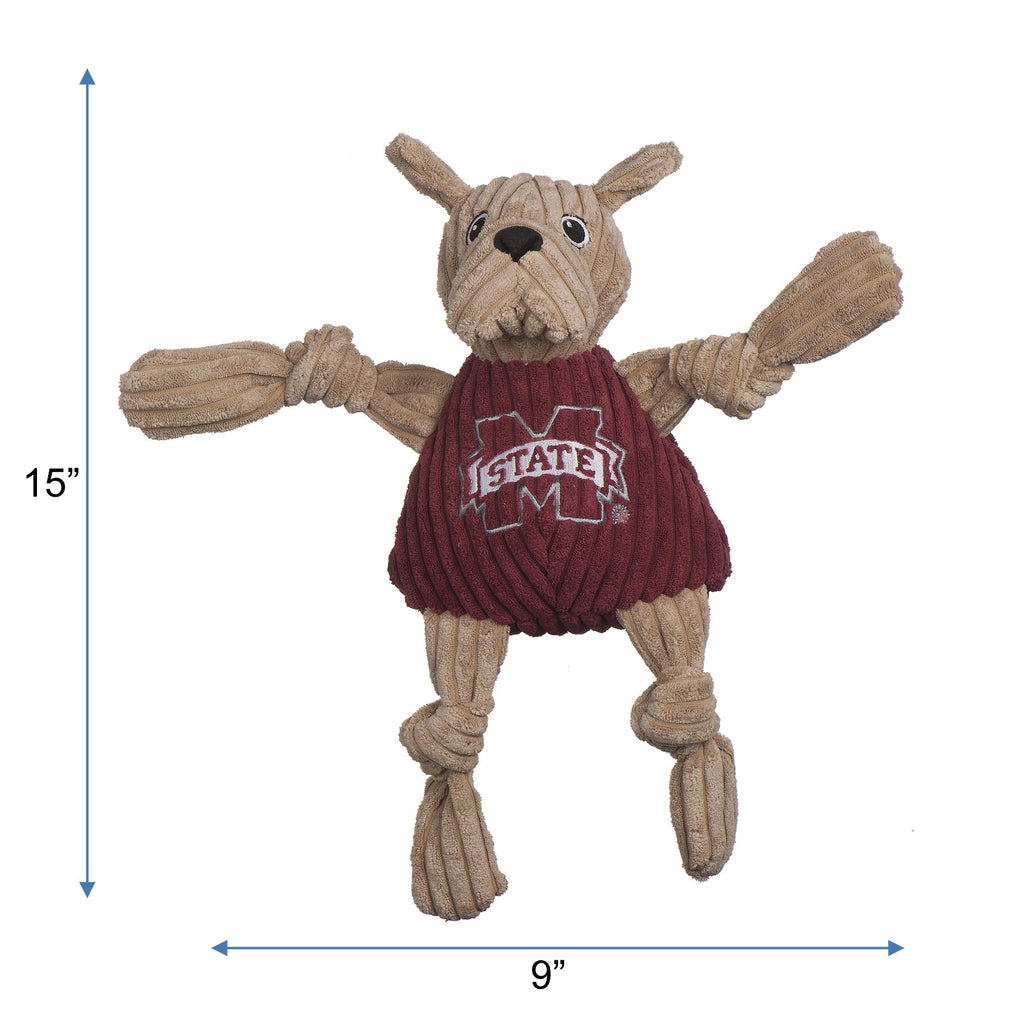 Ncaa Mississippi State University Bully the Bulldog Knottie Plush Dog , detail view