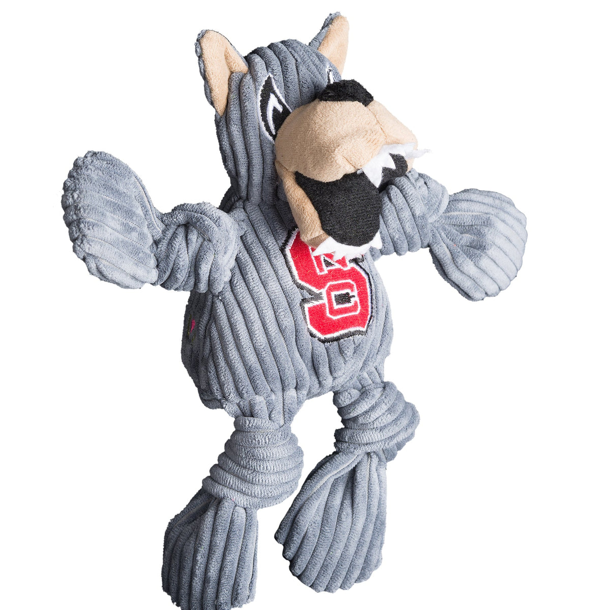 Ncaa North Carolina State University Mr Wuf Knottie Plush Dog Toy, detail view