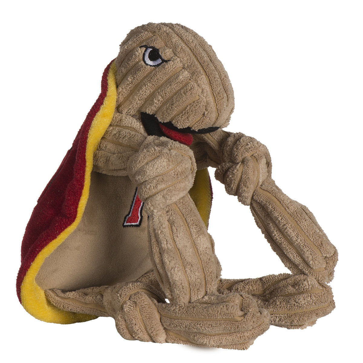 Ncaa University of Maryland Testudo the Terrapin Knottie Plush Dog Toy, side view
