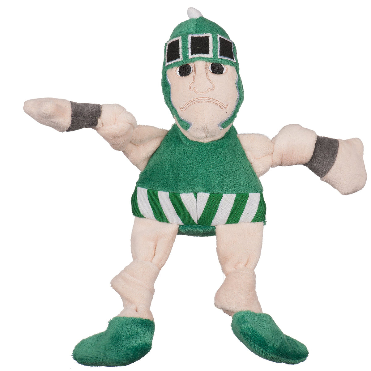Ncaa Michigan State University Sparty Knottie Plush Dog Toy, detail view