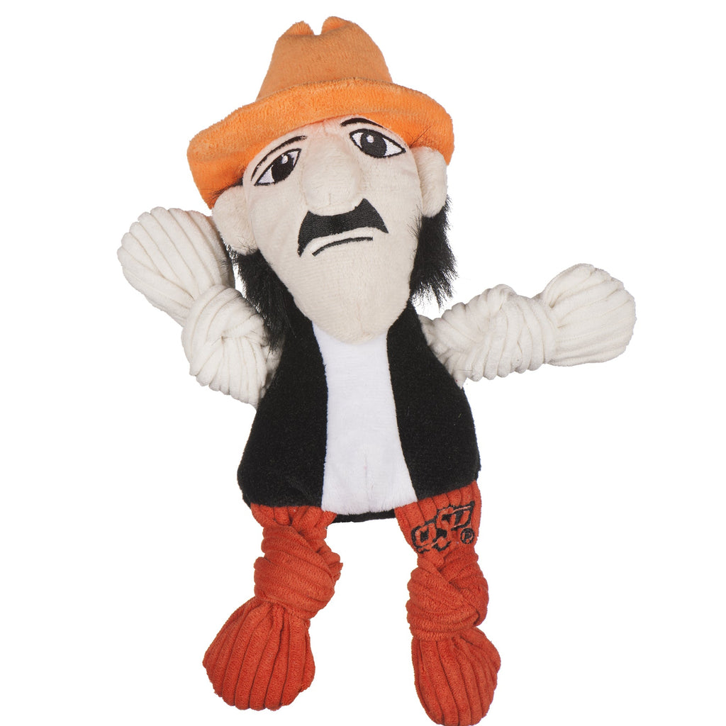 Ncaa Oklahoma State University Mascot Knottie Plush Dog Toy, detail view