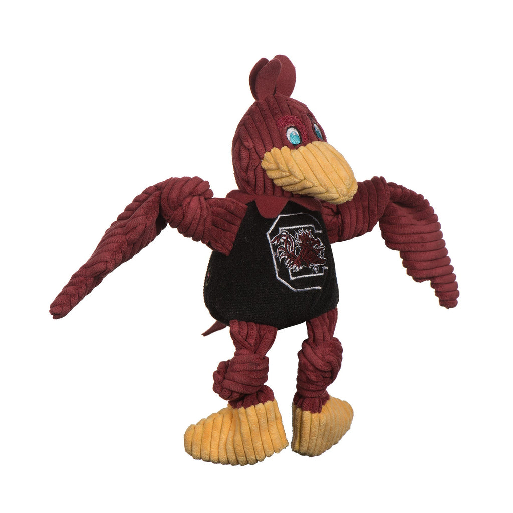 Ncaa University of South Carolina Cocky Knottie Plush Dog Toy, detail view