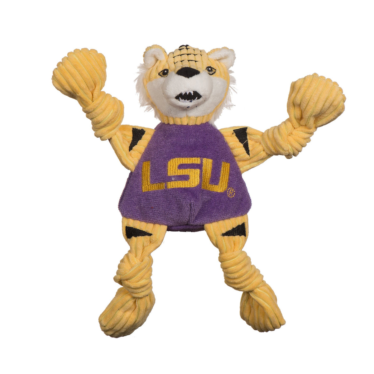 Ncaa Louisiana State University Mike the Tiger Knottie Plush Dog Toy, detail view