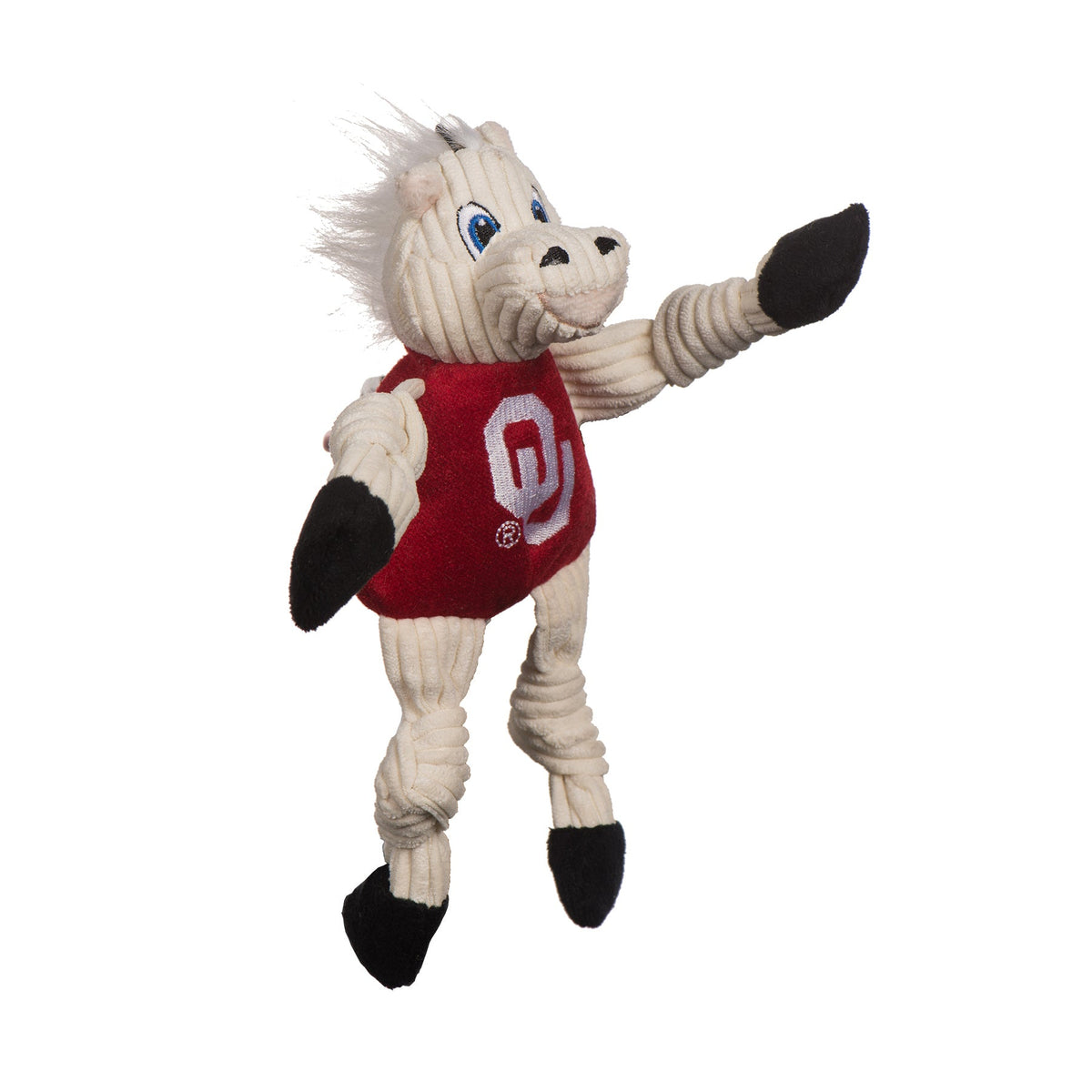 Ncaa University of Oklahoma Sooner Knottie Plush Dog Toy, detail view