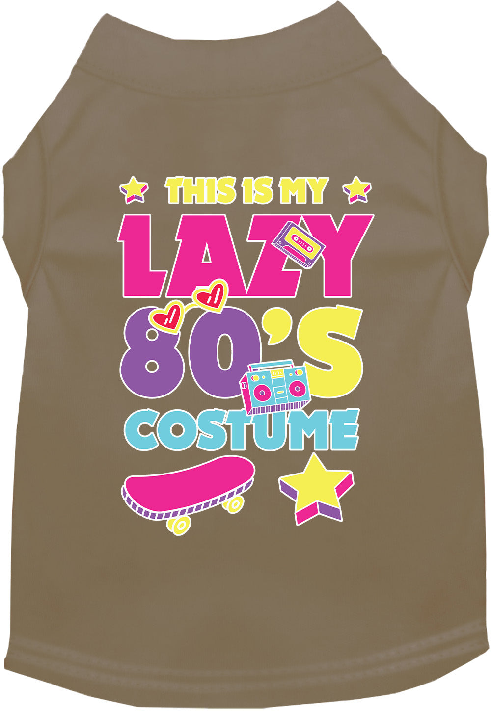 "Lazy 80's" Halloween Dog Shirt – Costume Tee – front view