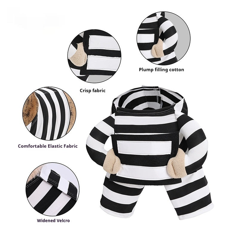 Black & White Striped Dog Costume – Halloween – alternate view 3