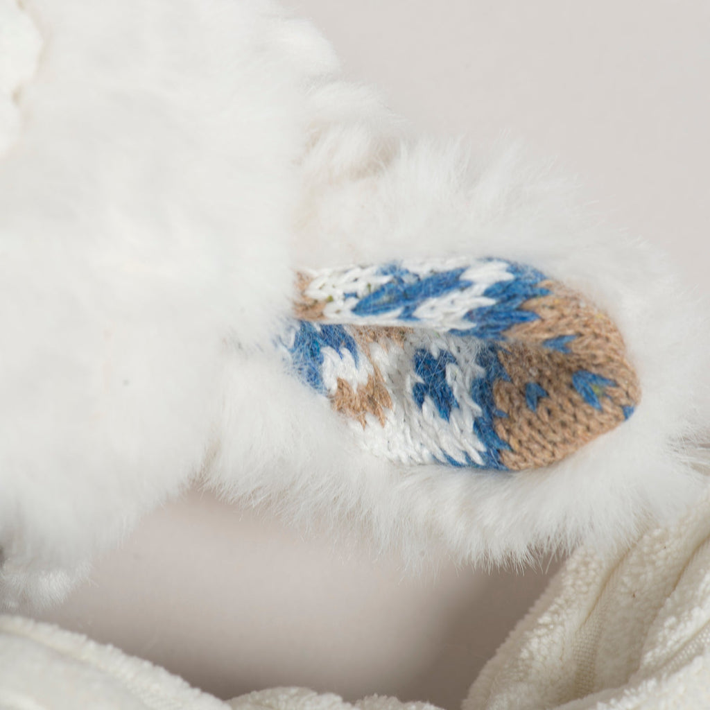 Leo Lamb Plush Dog Toy Knottie, back view