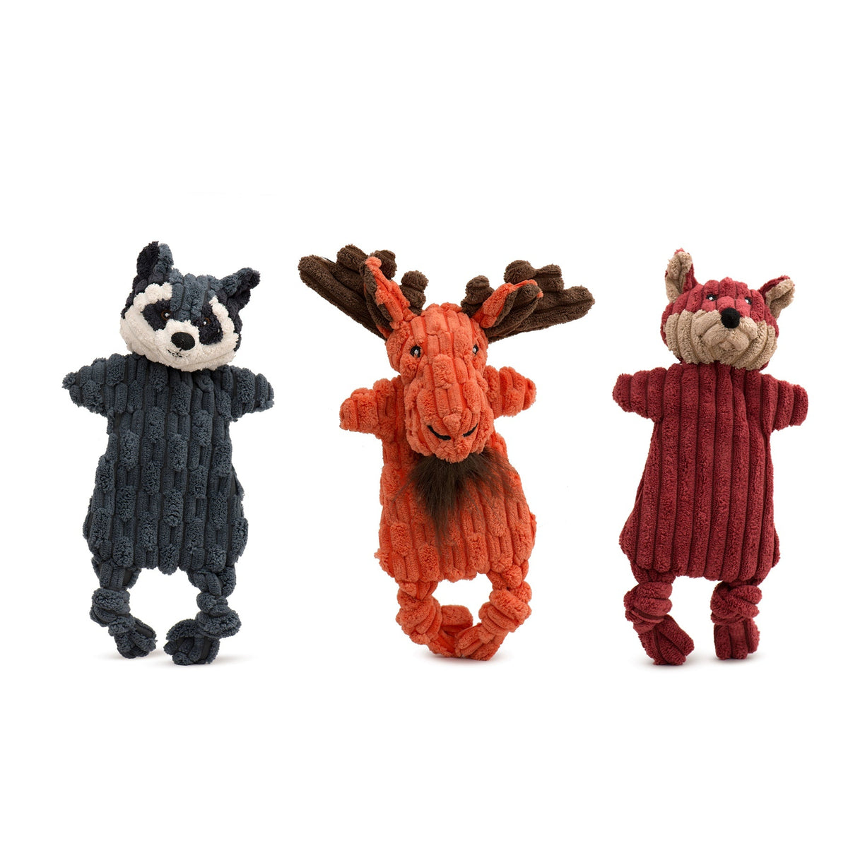 Woodland HuggleFlatties Assorted Durable Plush Dog Toys 3pk