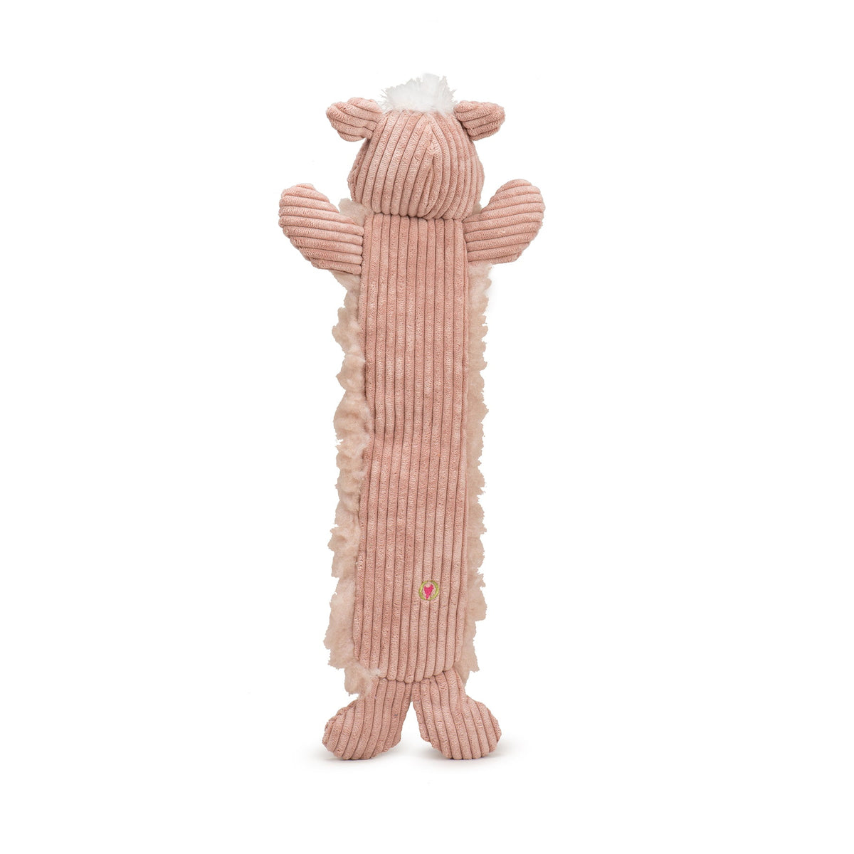 Penelope Pig Fluffer Long  Lovelie Durable Plush Dog Toy, side view