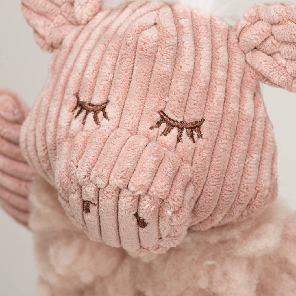 Penelope Pig Fluffer Long  Lovelie Durable Plush Dog Toy, back view
