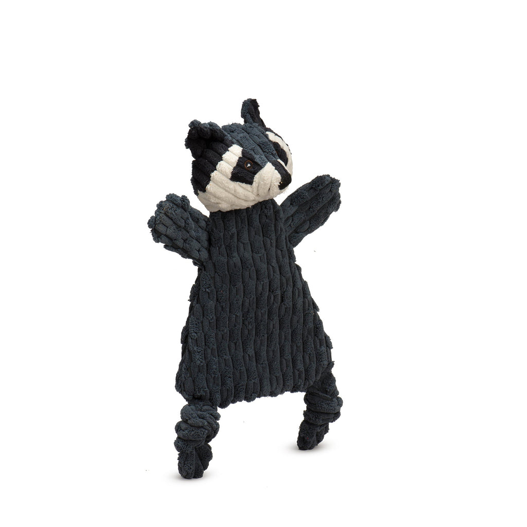 Reggie Raccoon HuggleFlatties Durable Plush Dog Toy, detail view