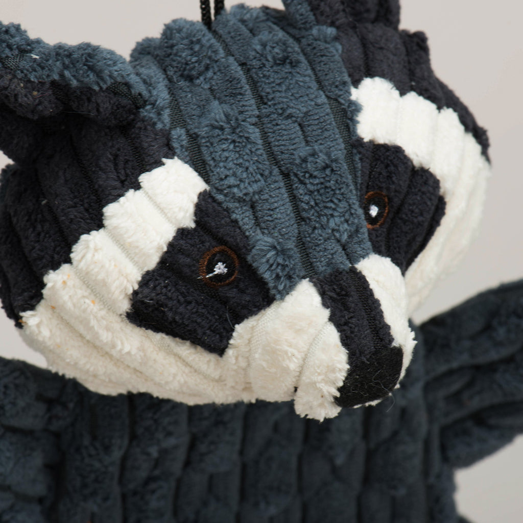 Reggie Raccoon HuggleFlatties Durable Plush Dog Toy, back view