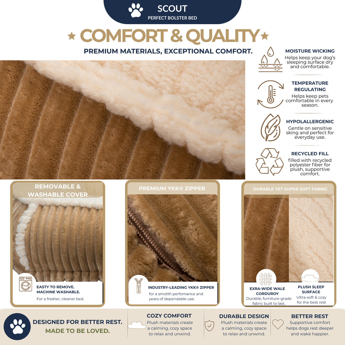 Scout Perfect Bolster Dog Bed, view 10