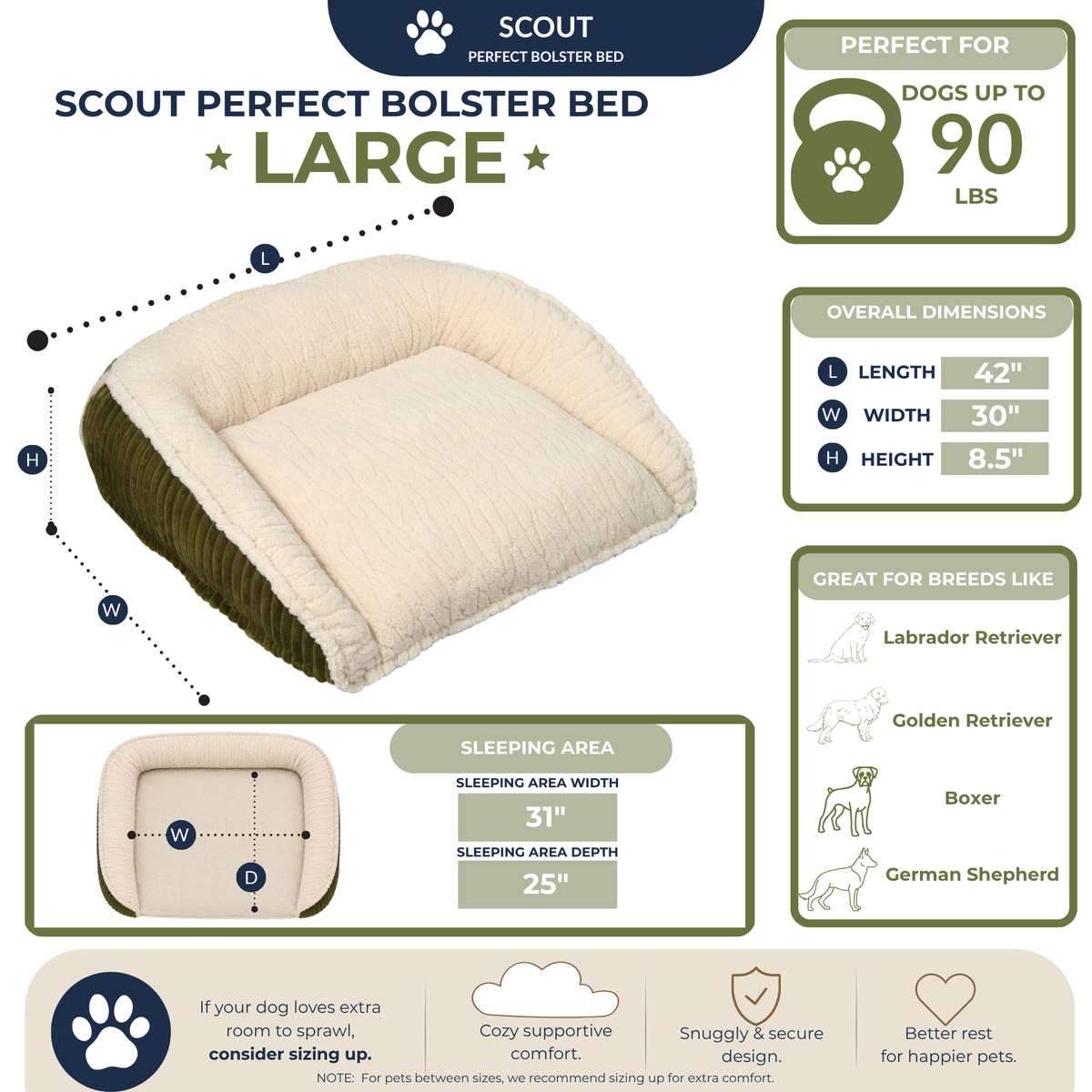 Scout Perfect Bolster Dog Bed, view 13