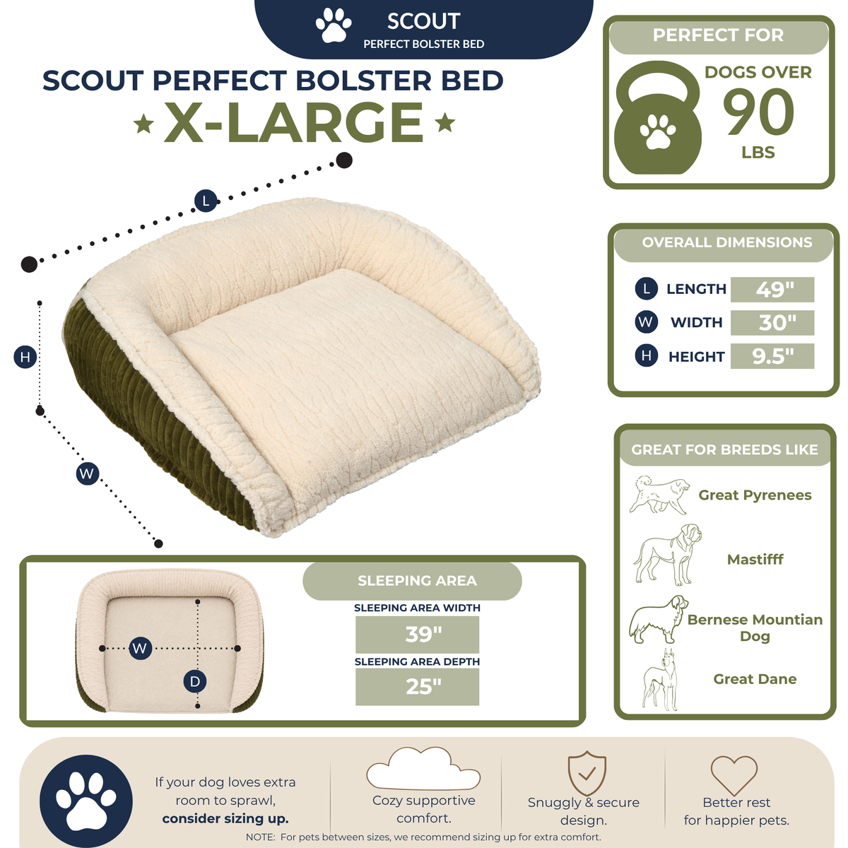 Scout Perfect Bolster Dog Bed, view 14