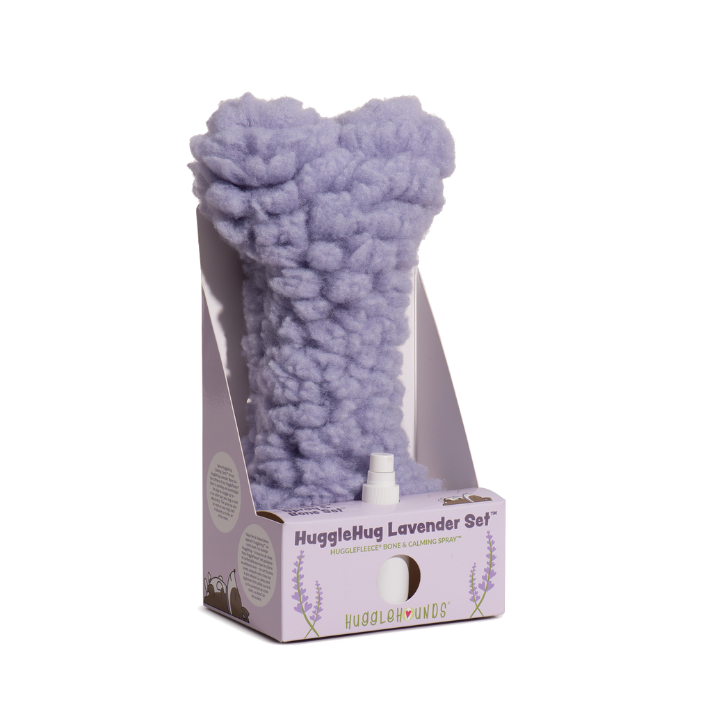 HuggleHug Lavender Bone  2oz Calming Spray Dog Toy Set