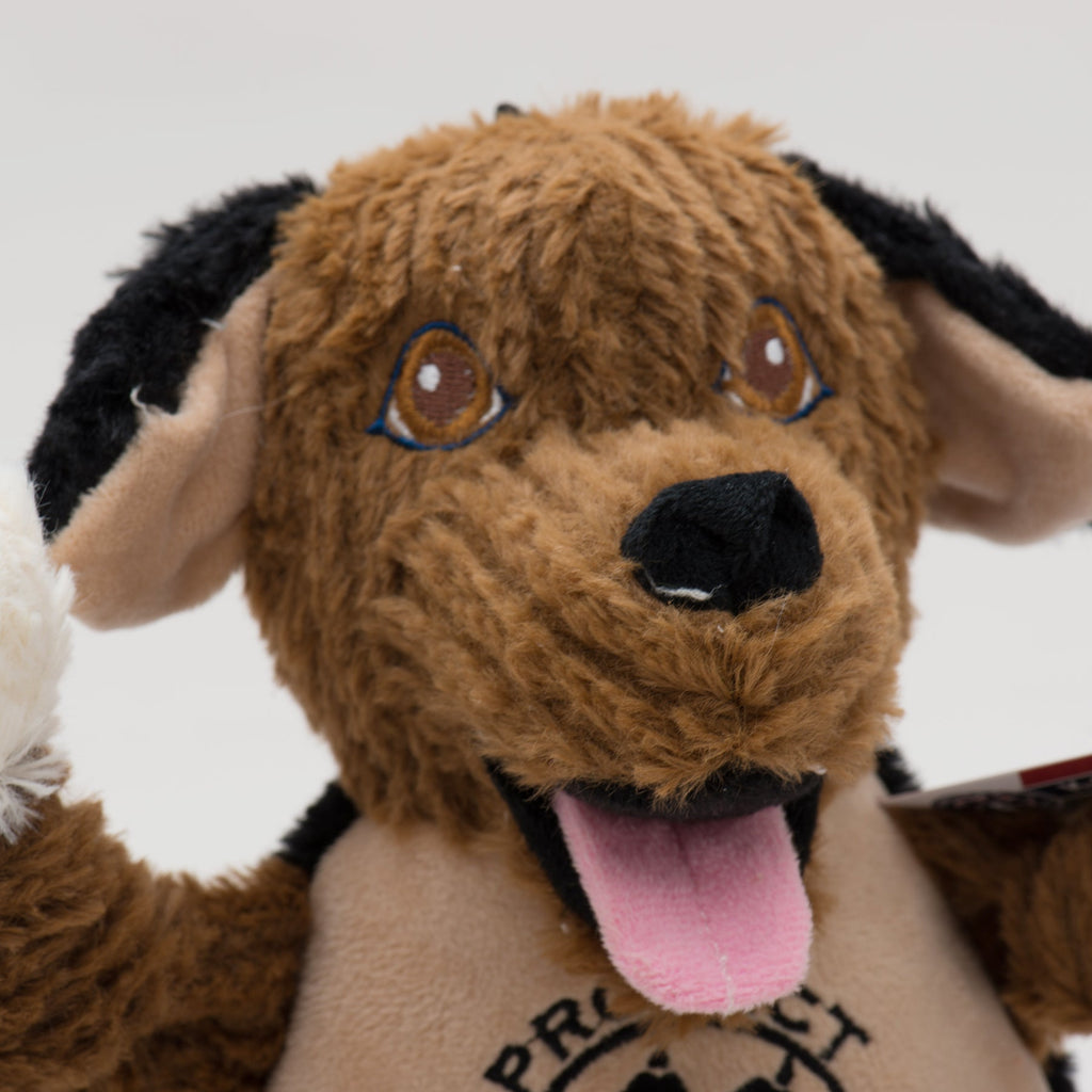 HuggleCause Project K-9 Hero Flash Knottie Plush Dog Toy Large, side view