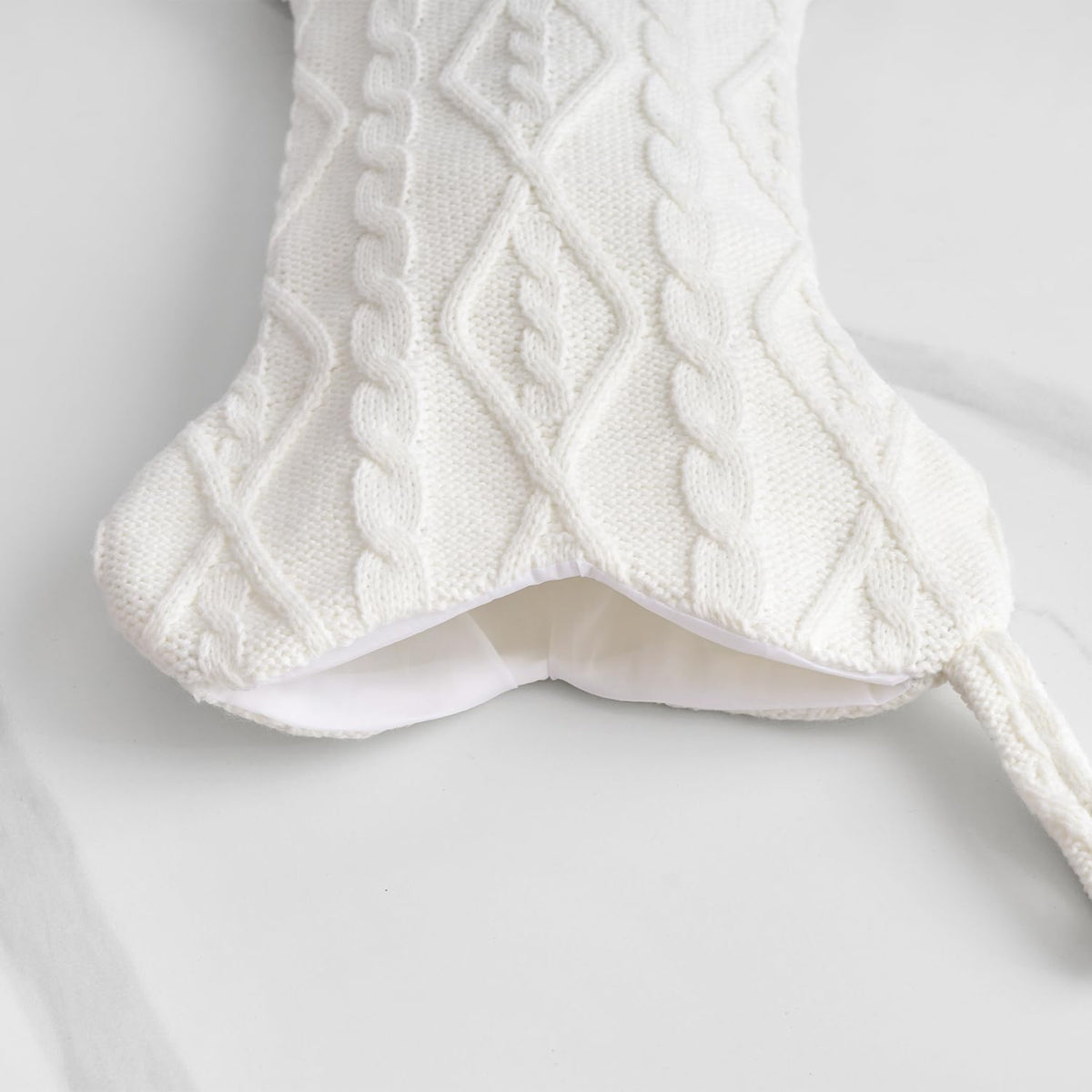 Mayler Yee Dog Christmas Stocking White Knit Bone Shape, 16.7 × 9.6 in – photo 5 of 7