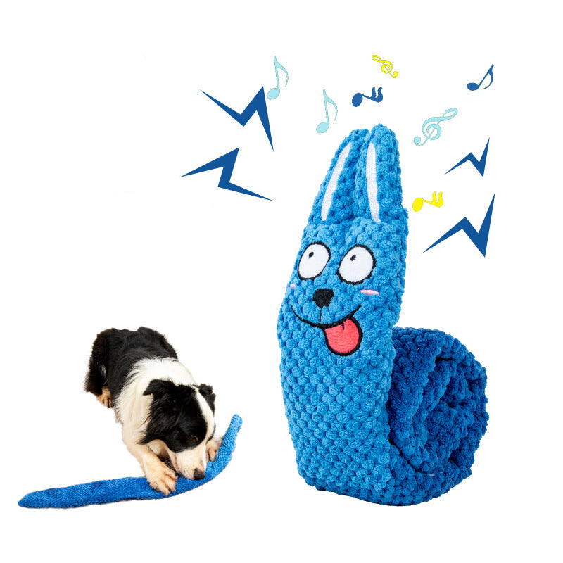 Squeaky Plush Dog Puzzle Toy with Snuffle Mat – IQ Training – front view