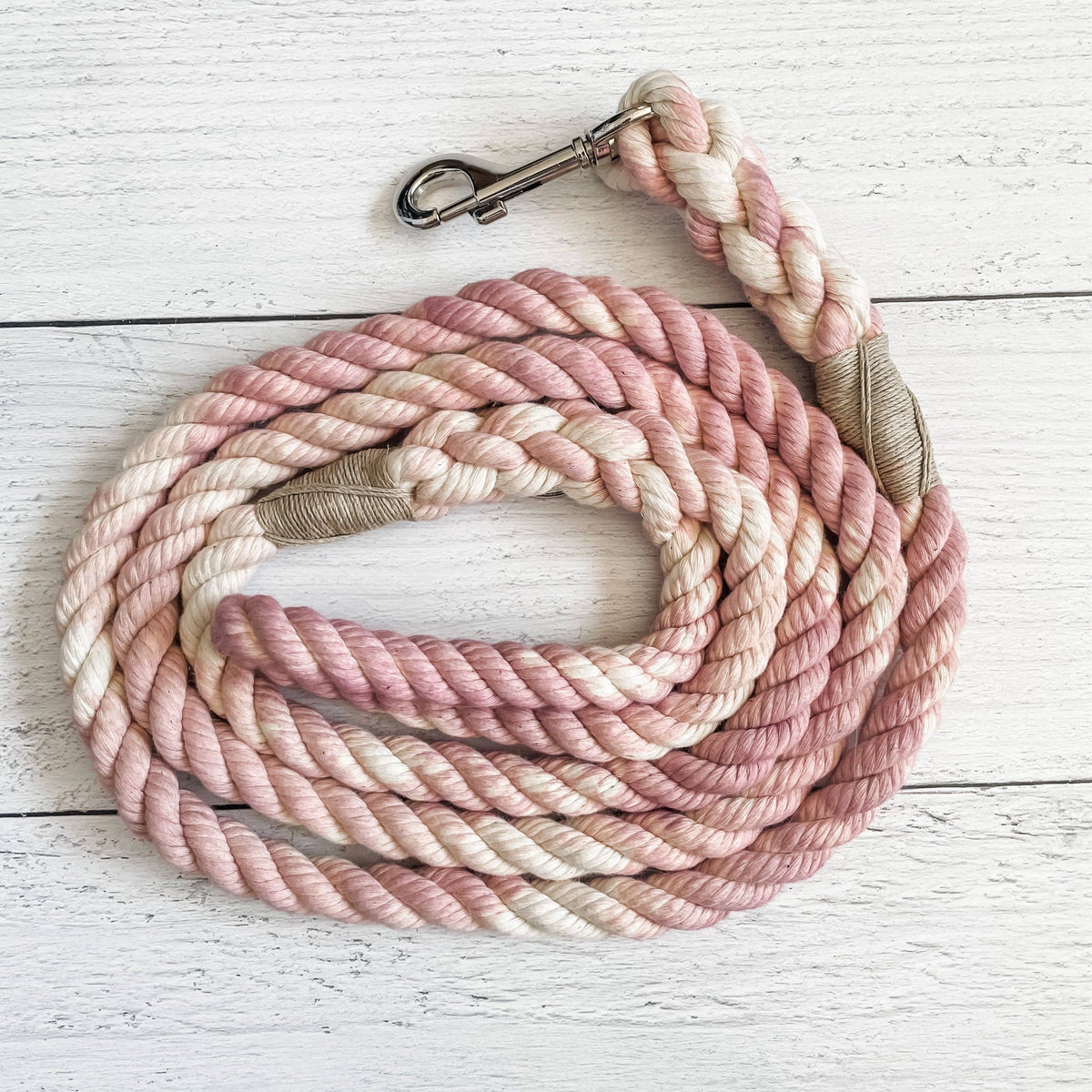 Powder Pink Dog Leash – 5 Feet, Solid, 3/8 Inch – alternate view 3