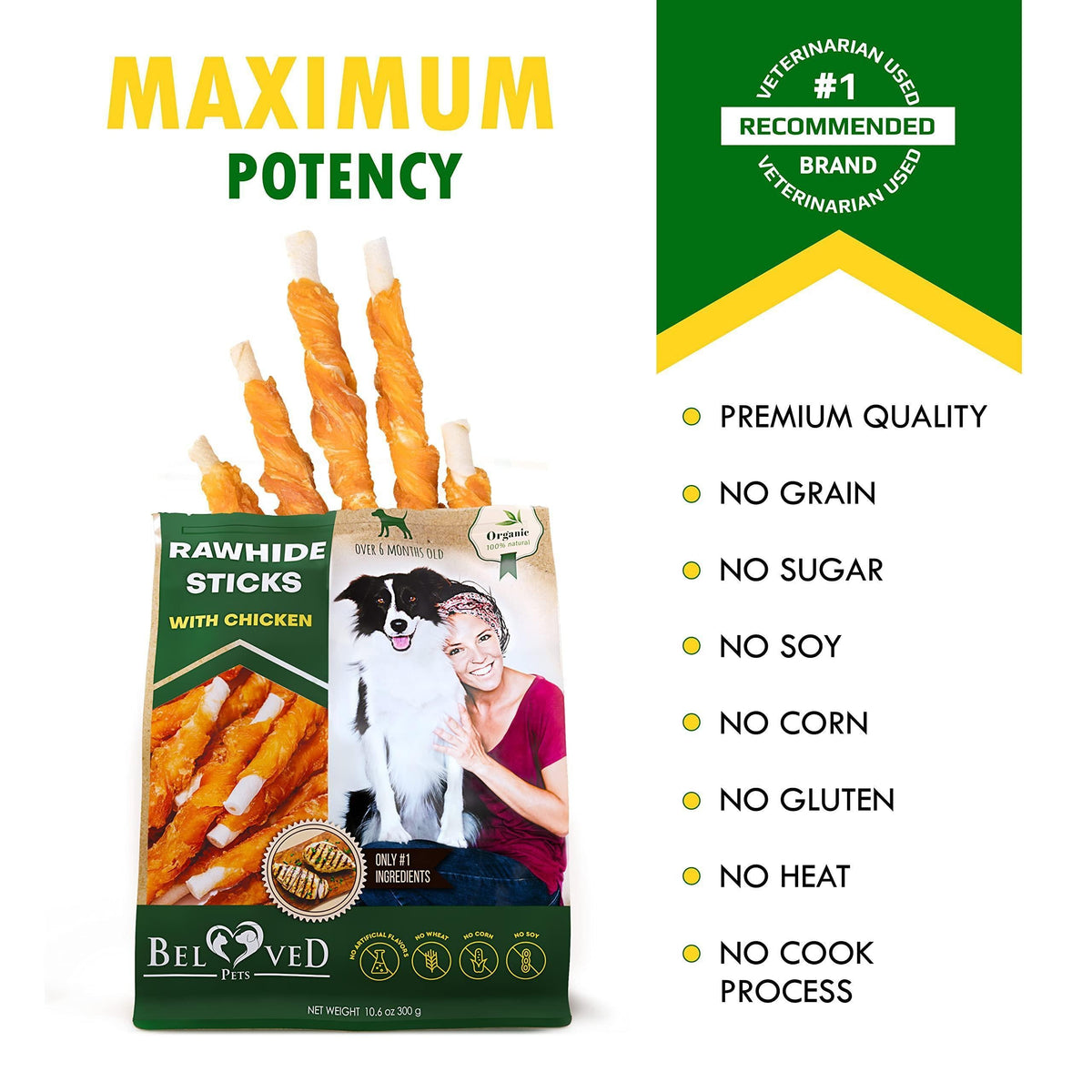 Rawhide Sticks for Dogs Chicken-Wrapped Grain-Free – photo 6 of 7