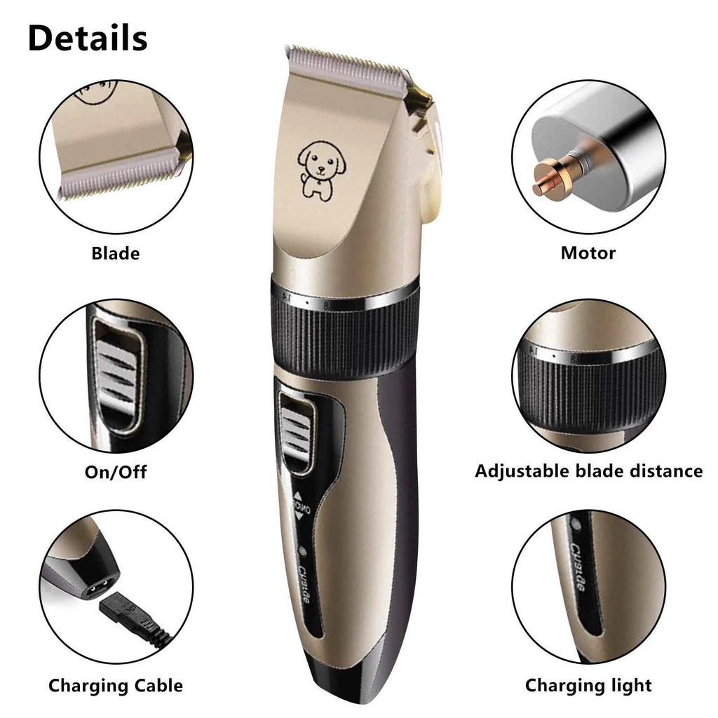 Rechargeable Dog Clippers Low Noise Pet Shaver Dog Grooming Kit Cordle, alternate view
