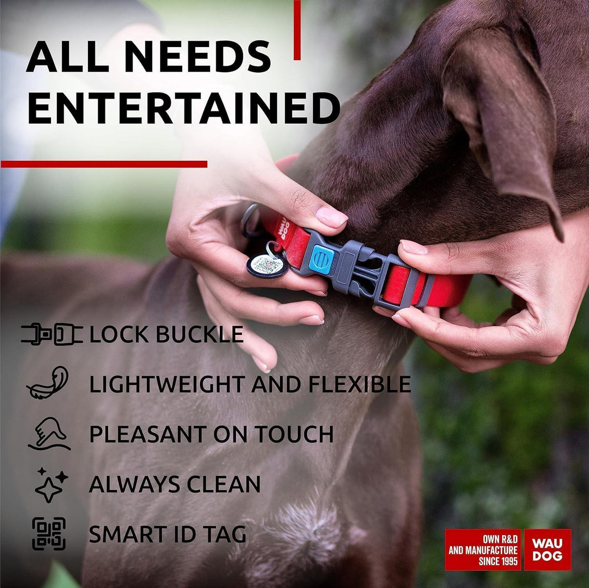 Waterproof Dog Collar Adjustable Red 17 to 28 Inch Neck – photo 5 of 6