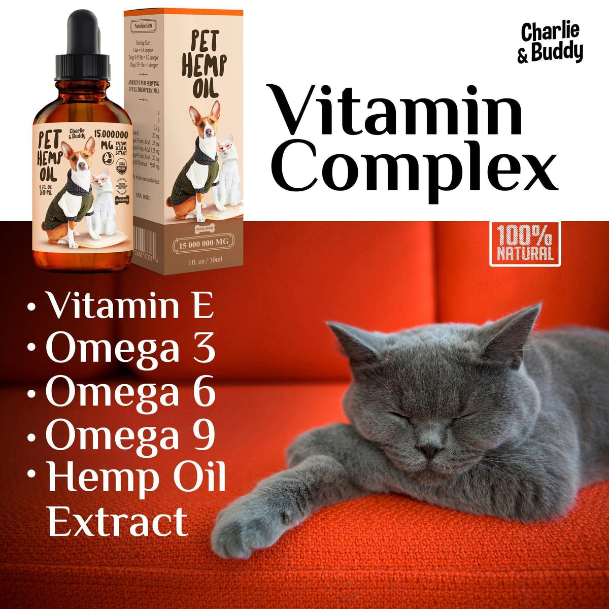 Hemp Oil for Dogs and Cats Omega 3-6-9 Vitamin E – photo 7 of 8