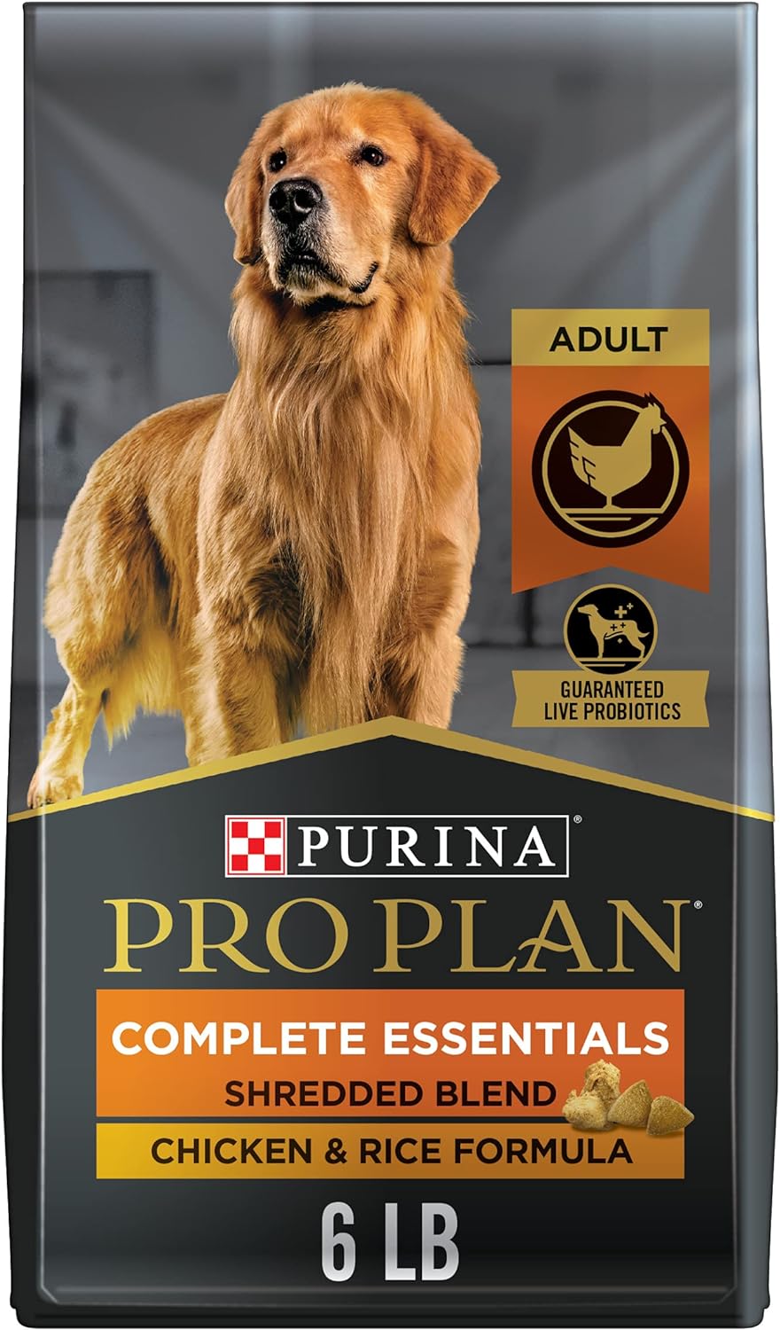 Pro Plan Adult Complete Essentials Shredded Blend Chicken & Rice Dry Dog Food – front view