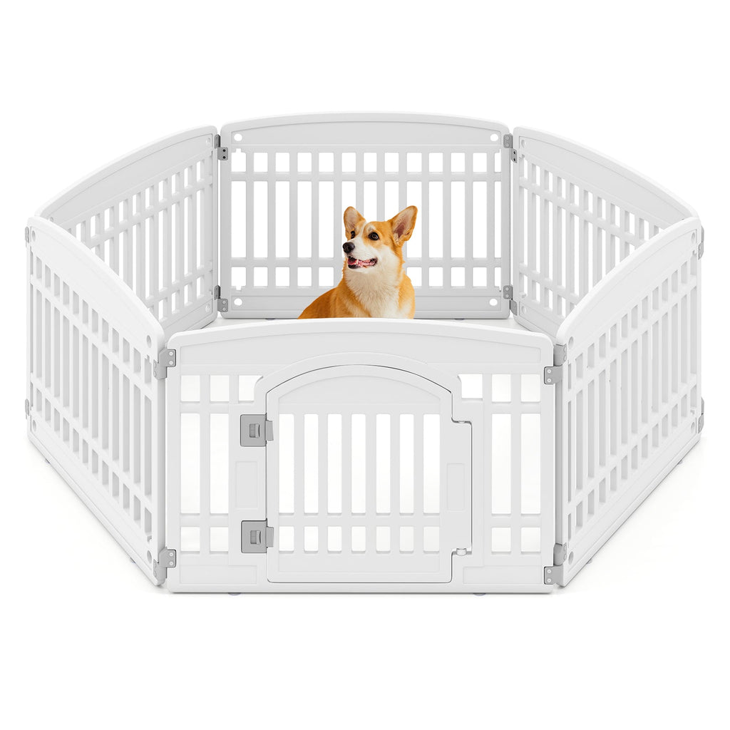 6-Panel Plastic Dog Playpen 24 Inch White – photo 4 of 8