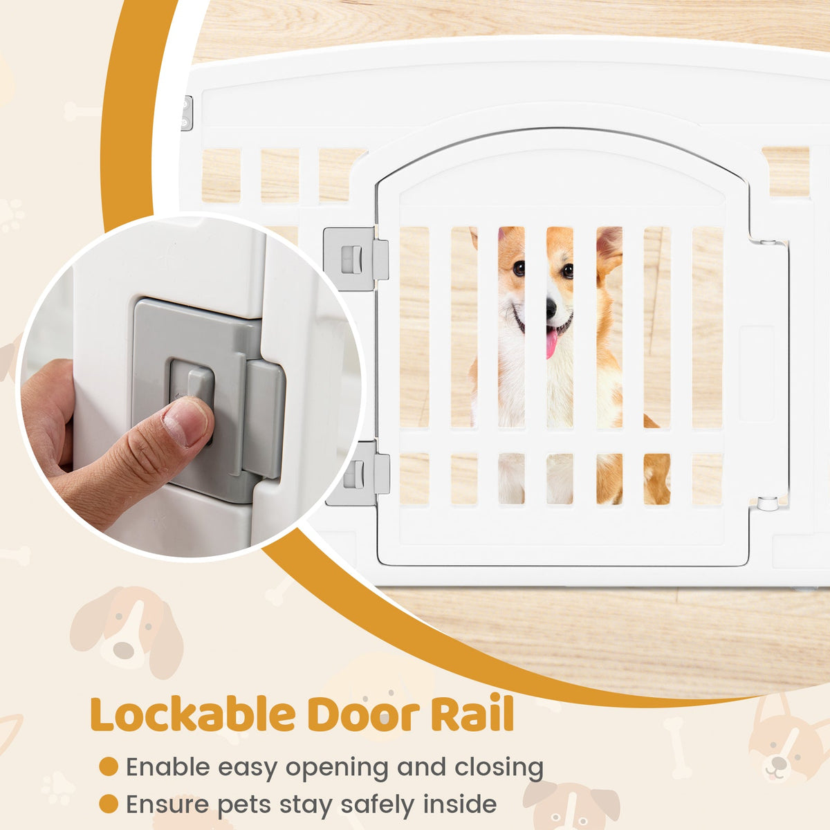 6-Panel Plastic Dog Playpen 24 Inch White – photo 7 of 8