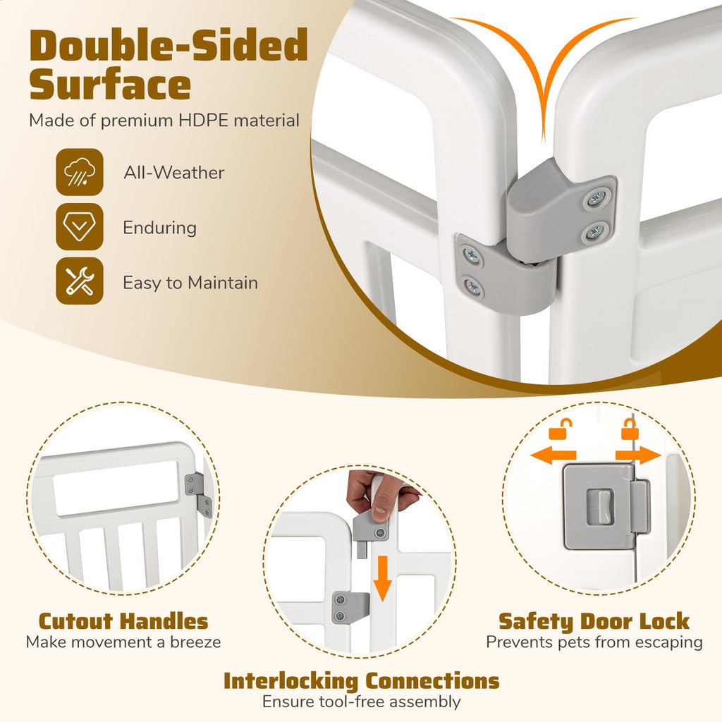 6-Panel Tall Dog Playpen Foldable White – photo 5 of 8