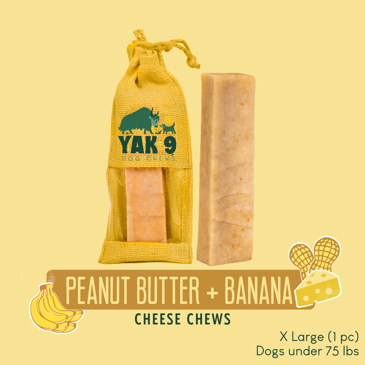 Yak9 Peanut Butter Banana Chews for Dogs – alternate view 7
