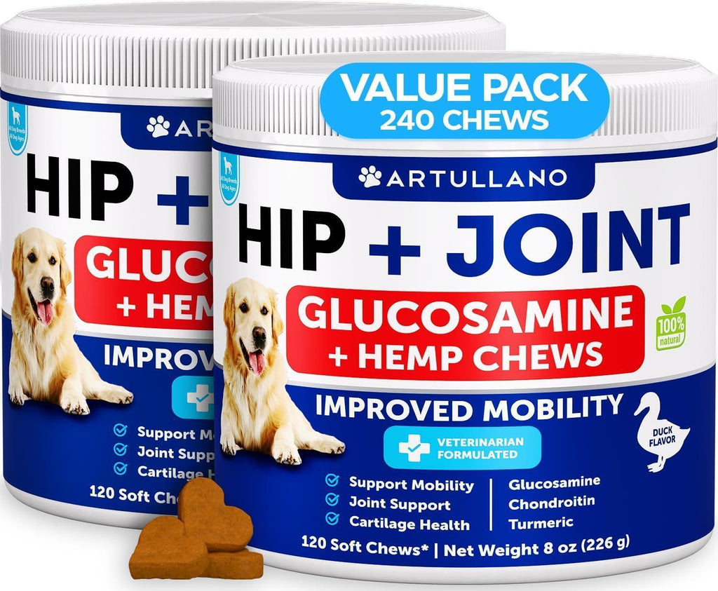 Hemp hip and joint soft chews for dogs 240 count two pack – photo 1 of 5