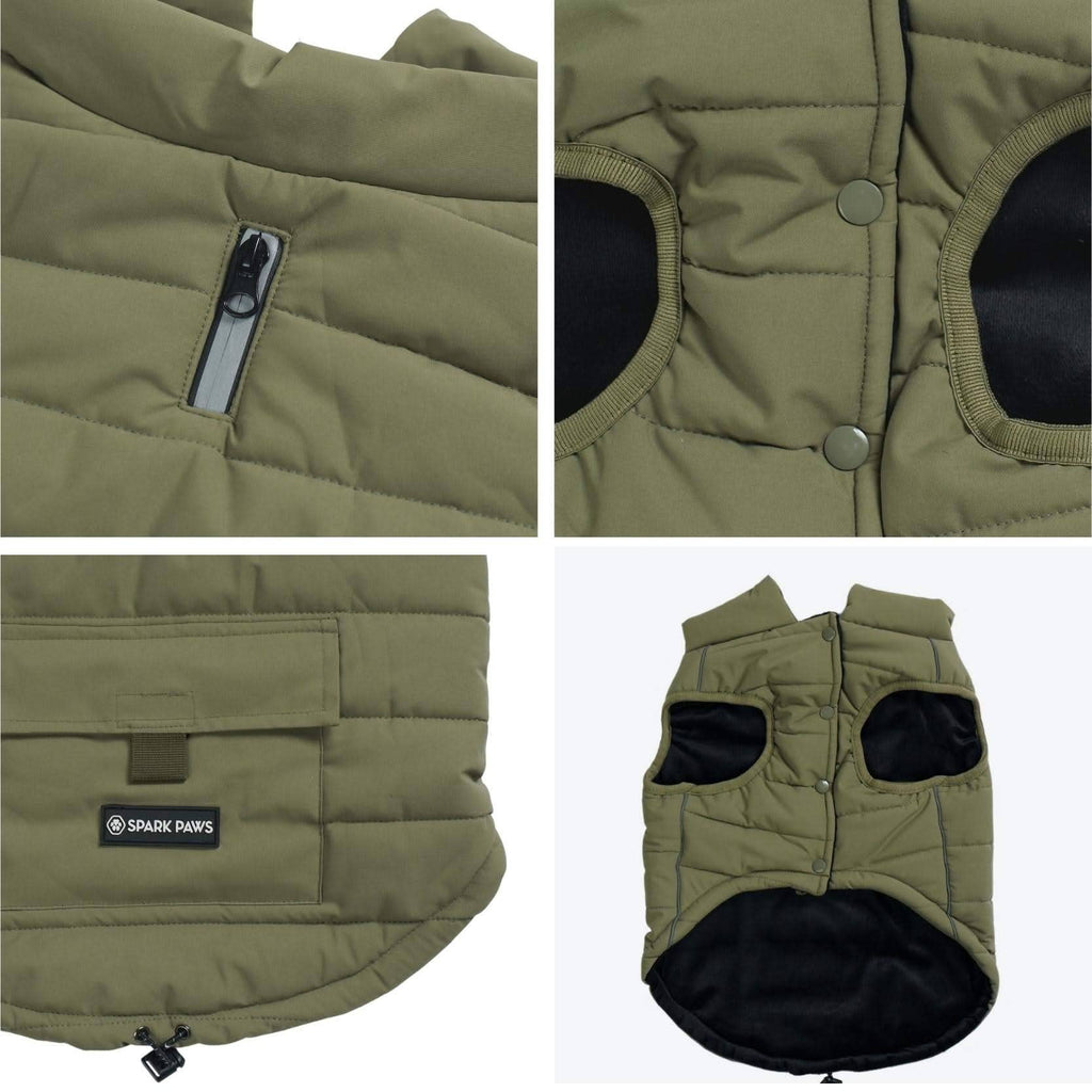 WarmShield Water-Resistant Dog Jacket – Olive – alternate view 5