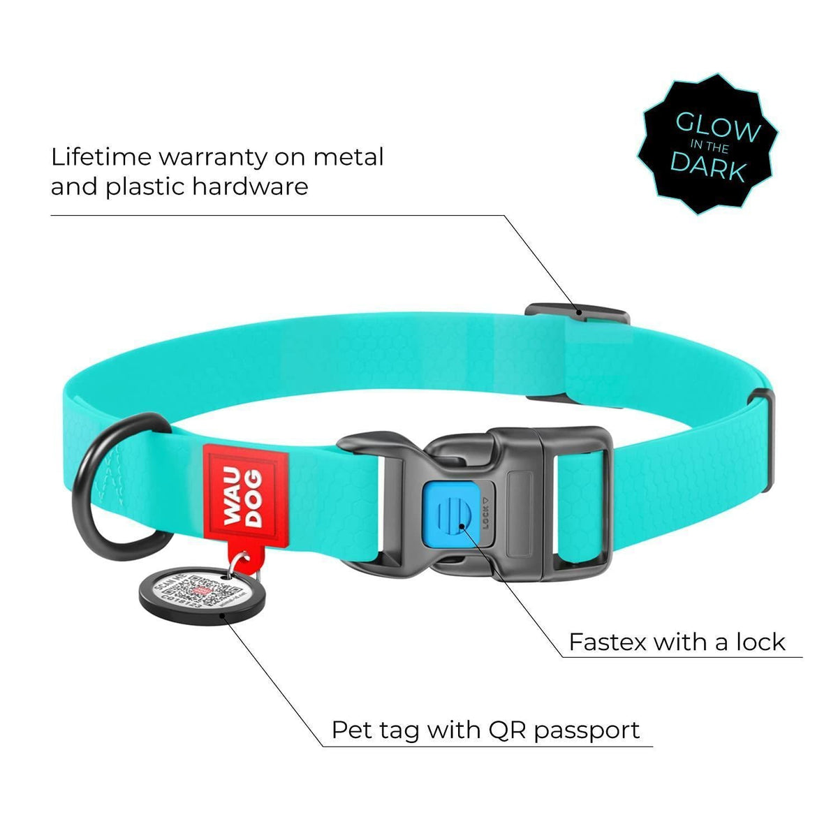 Waterproof Glow Dog Collar Adjustable 14 to 22 Inch Neck – photo 3 of 7
