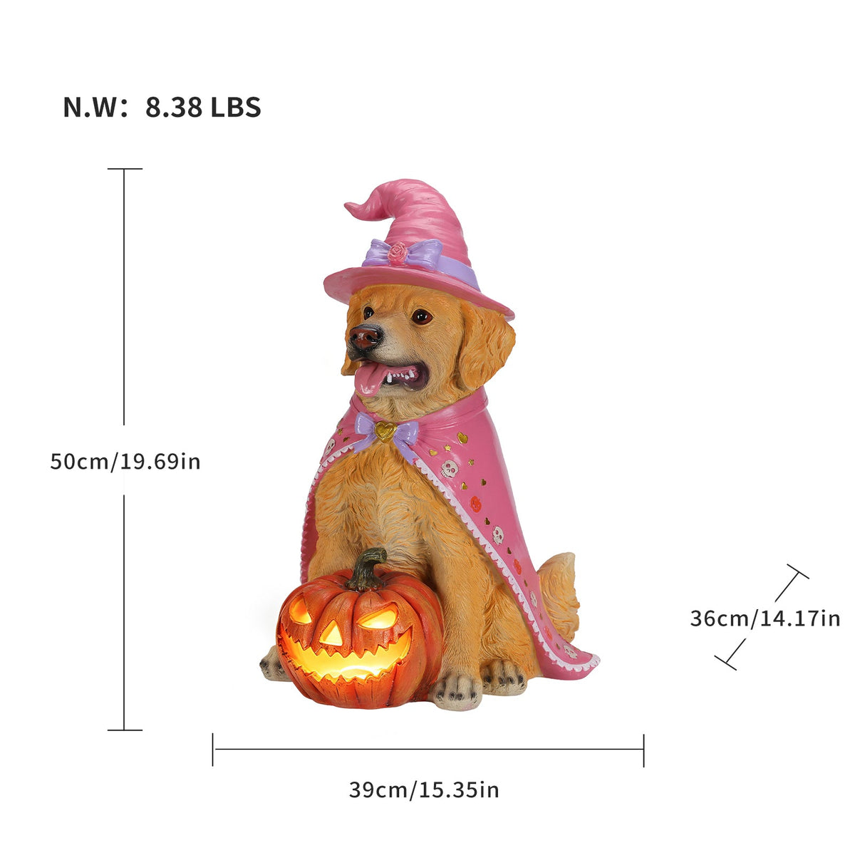 Halloween Golden Retriever Dog Statue – alternate view 3