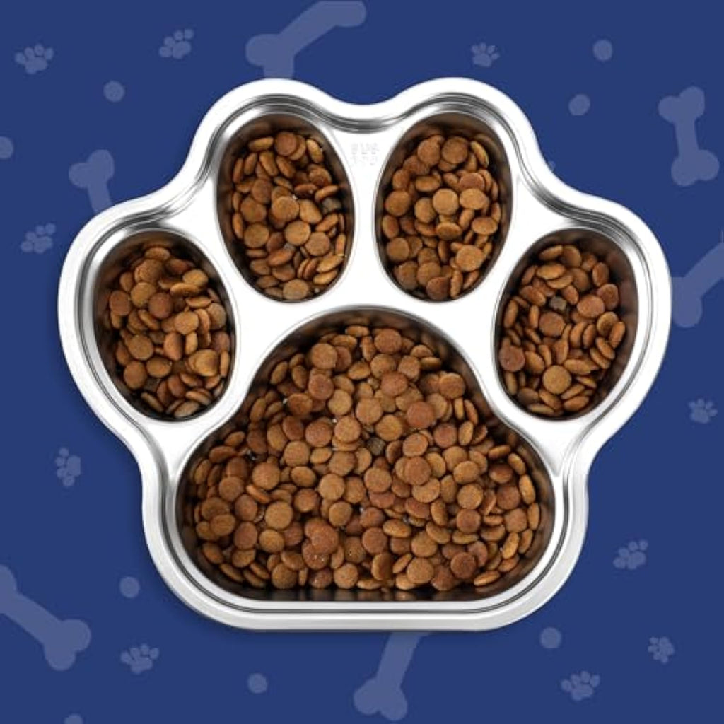 Stainless Steel Slow Feeder Dog Bowl – 2 Cup, Small & Medium Breeds – front view