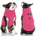 Half Zip-Up Fleece Dog Vest – Pink – front view