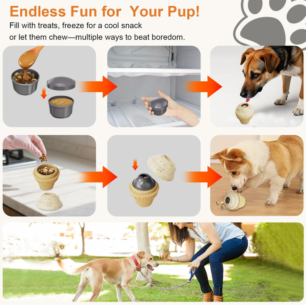 Freezable Ice Cream Dog Toy Treat-Dispensing Chew Toy for Aggressive Chewers – photo 6 of 8