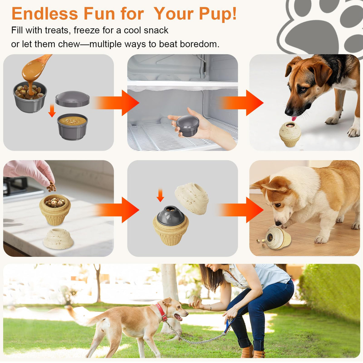 Freezable Ice Cream Dog Toy Treat-Dispensing Chew Toy for Aggressive Chewers – photo 6 of 8