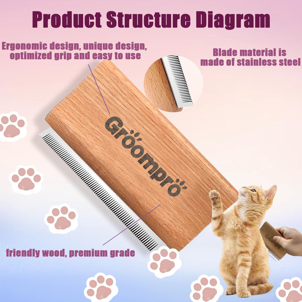 Groompro Deshedding Brush for Dogs Shedding Tool & Comb Set, Large (5.3 in) – photo 2 of 7